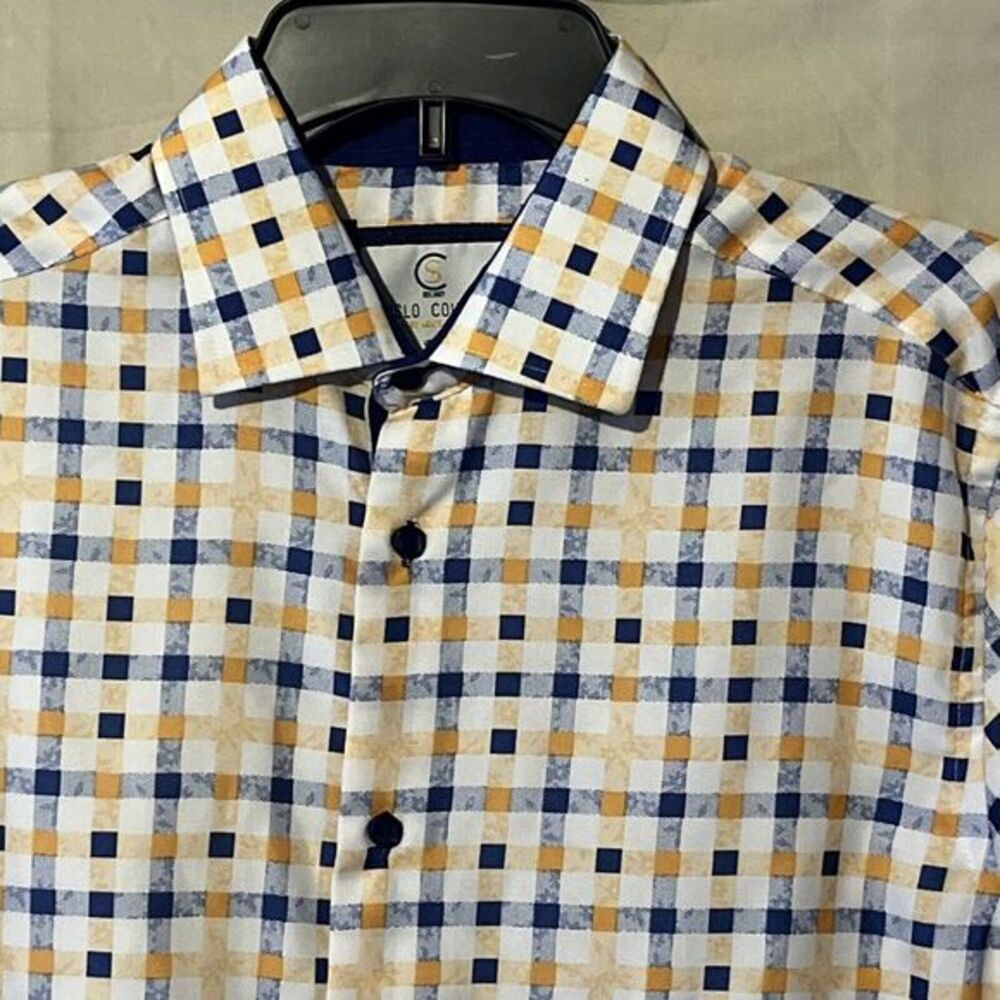 Suslo Couture Men's Log Sleeve Button Up‎ Size Large In A Great Colors Slim Fit